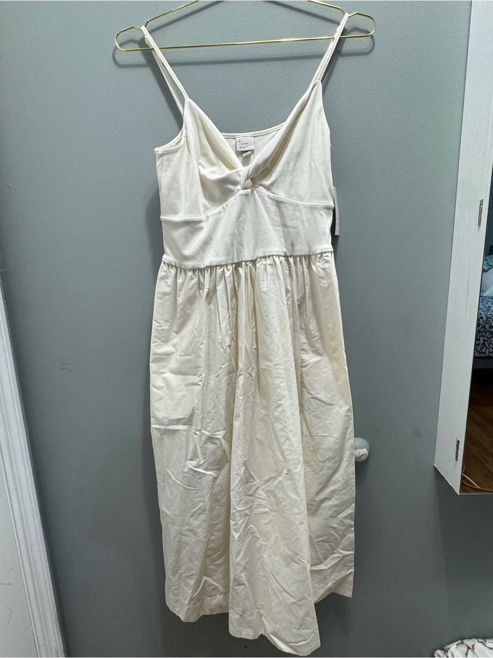 a new day Cream Midi Dress with Knot Front